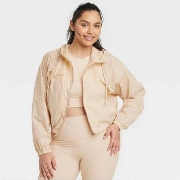 Full-Zip Windbreaker Jacket - All in Motion™ Beige S - Picture 4 of 4